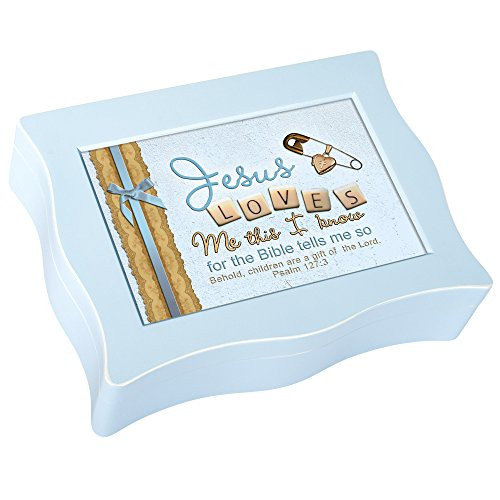 Cottage Garden This I Know Bible Tells Me So Matte Blue Jewelry Music Box Plays Jesus Loves Me Cottage Garden This I Know Bible Tells Me So Matte Blue Jewelry Music Box Plays Jesus Loves Me