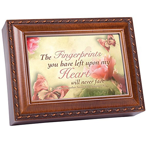Cottage Garden Fingerprints On Heart Butterfly Wood Finish Jewelry Music Box Plays How Great Thou Art Cottage Garden Fingerprints On Heart Butterfly Wood Finish Jewelry Music Box Plays How Great Thou Art