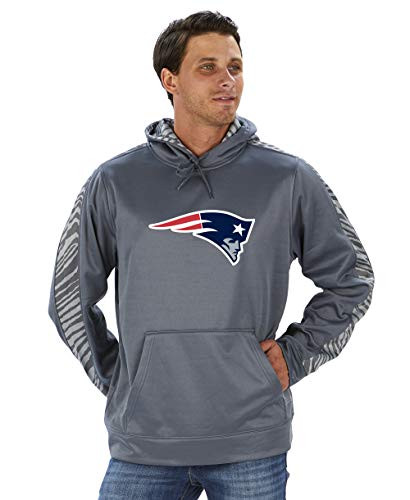 NFL New England Patriots Mens Pullover Hoodie Gray Large