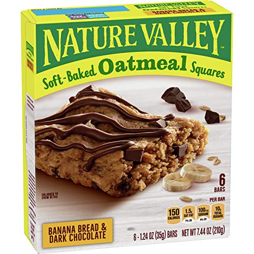 Nature Valley Soft-Baked Oatmeal Squares Banana Bread   Dark Chocolate 6 ct Pack of 8