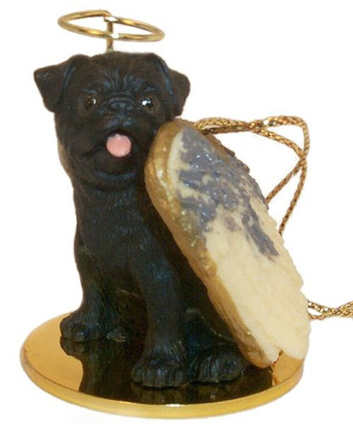 Conversation Concepts 1 X Pug Angel Dog Ornament - Black Conversation Concepts 1 X Pug Angel Dog Ornament - Black