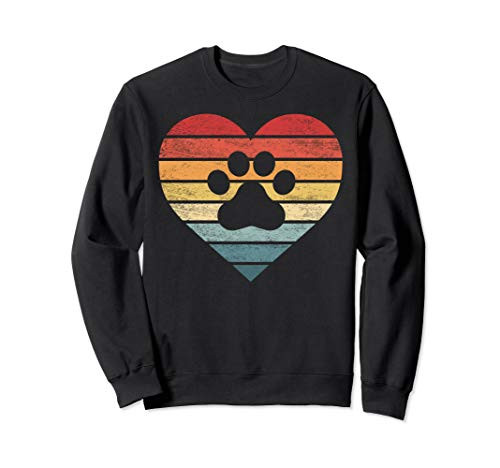 Veterinarian Vet Tech Retro Sunset Paw Print Dog Cat Lover Sweatshirt