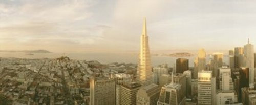Posterazzi USA California San Francisco Skyline with Transamerica Building Poster Print 30 x 13