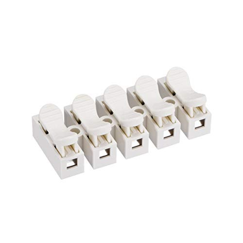 uxcell Spring Wire Connectors Quick Connector Terminal Barrier Block No Welding Screws 5 Positions 100pcs