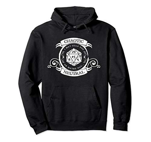 Chaotic Neutral RPG Alignment Distressed Pullover Hoodie