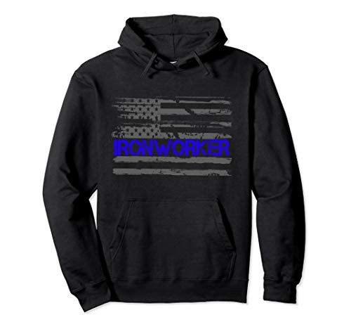 Construction Iron Worker Patriotic American Flag Ironworker Pullover Hoodie