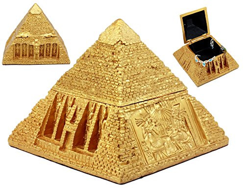 Ebros Golden Ancient Egyptian Gods Carved Pyramid Hinged Jewelry Box Figurine Decorative Trinket Box Statue Ebros Golden Ancient Egyptian Gods Carved Pyramid Hinged Jewelry Box Figurine Decorative Trinket Box Statue
