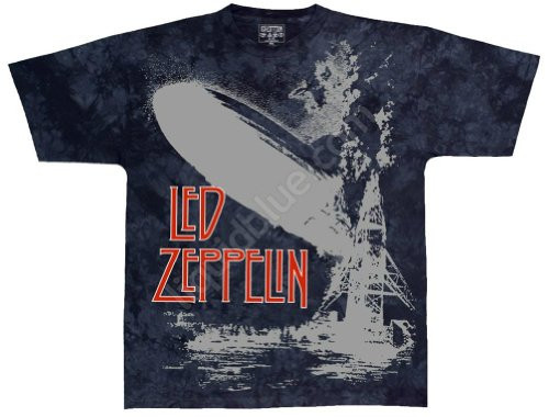 Liquid Blue Led Zeppelin - Exploding Zeppelin T-Shirt Size XXL Black