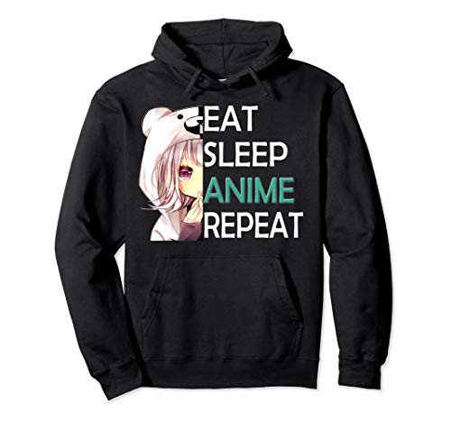 Eat Sleep Anime Repeat Pullover Hoodie