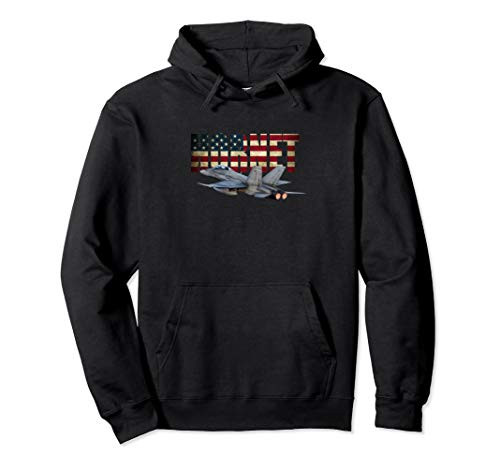 FA-18 F-18 SUPER HORNET FIGHTER PLANE US FLAG Pullover Hoodie