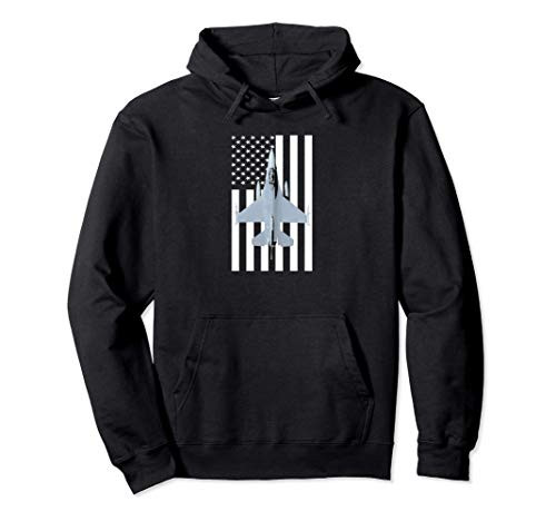JET FIGHTER PLANE USA AMERICAN FLAG Pullover Hoodie