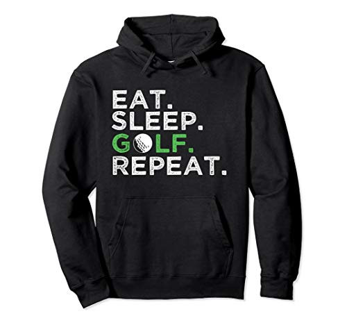 Eat Sleep Golf Repeat Golfing Golfer Men Women Kids Pullover Hoodie