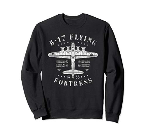 B-17 Flying Fortress  Vintage WWII Aircraft  B-17 Bomber Sweatshirt