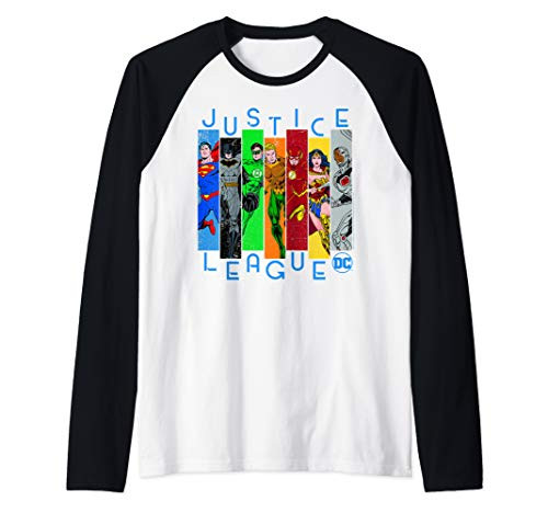 DC Comics Justice League Panels Raglan Baseball Tee