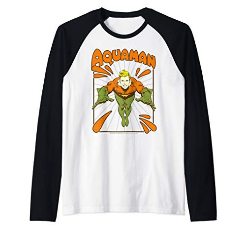 DC Comics Aquaman Simple Portrait Raglan Baseball Tee