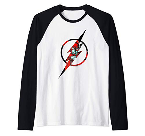 DC Comics Flash Face Logo Raglan Baseball Tee