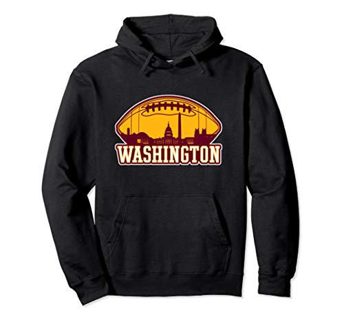 Vintage Washington Football DC Skyline Sports Team Novelty Pullover Hoodie