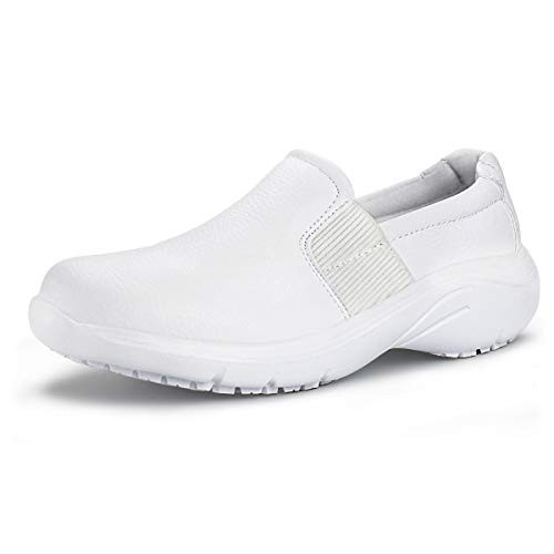 Hawkwell Womens Lightweight Slip Resistant Nursing ShoesWhite PU6 M US