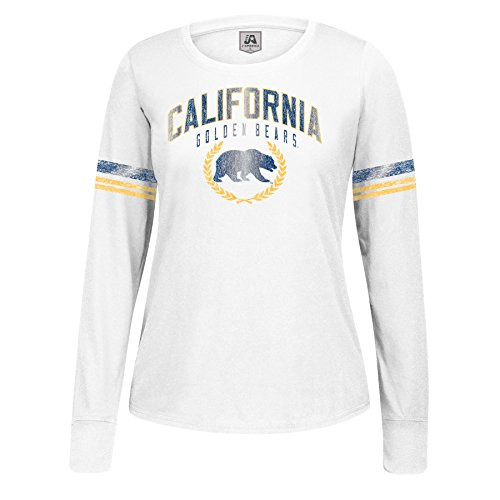 J America Adult Women Long Sleeve Laurel Essential Tee White X-Large California Golden Bears