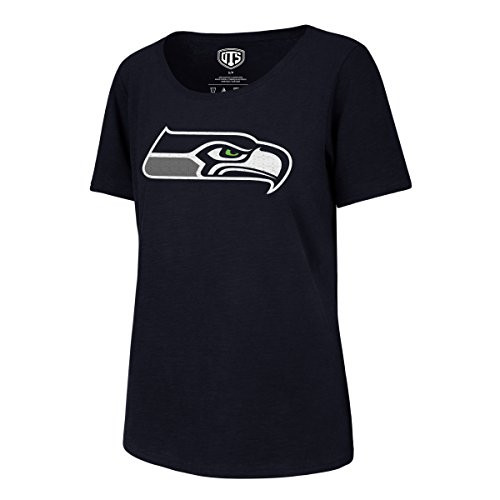 OTS NFL Seattle Seahawks Womens Slub Scoop Tee Distressed Logo Large OTS NFL Seattle Seahawks Womens Slub Scoop Tee Distressed Logo Large