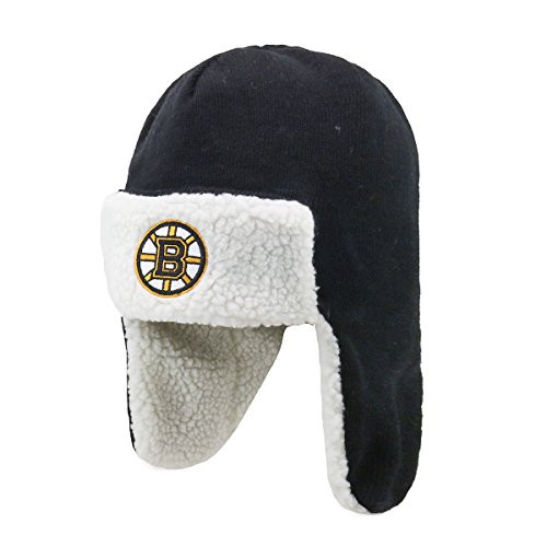 OTS NHL Boston Bruins Mens Breck Sherpa Hunter Knit Cap Team Color One Size