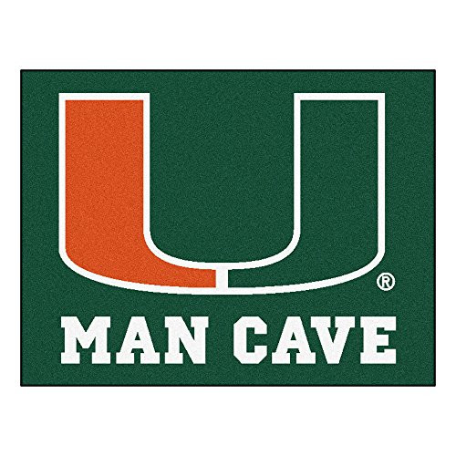 FANMATS 14665 University of Miami Nylon Universal Man Cave All-Star Mat FANMATS 14665 University of Miami Nylon Universal Man Cave All-Star Mat