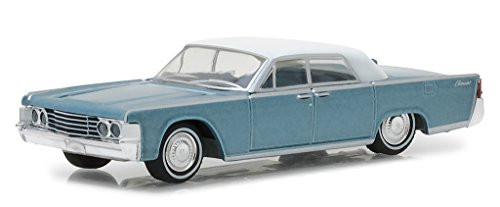 1965 Lincoln Continental Convertible Top-Up Huron Blue Hobby Exclusive 1/64 Diecast Model Car by Greenlight 29932