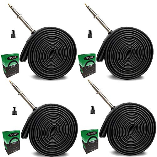 SPOBIT 28 700x35-43C FV 60mm RoadMountain Bike Replacement Inner Tubes Presta Valve 60mm with Cap with Tire Size of 700c x 35 38 40 and 43 Bike Tube 4 Bicycle Tubes SPOBIT 28 700x35-43C FV 60mm RoadMountain Bike Replacement Inner Tubes Presta Valve 60mm with Cap with Tire Size of 700c x 35 38 40 and 43 Bike Tube 4 Bicycle Tubes
