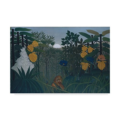 Trademark Fine Art Repast of The Lion by Henri J_F_ Le Douanier Rousseau 12x19-Inch Multicolor Trademark Fine Art Repast of The Lion by Henri J_F_ Le Douanier Rousseau 12x19-Inch Multicolor