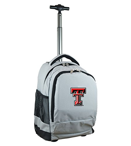Denco NCAA Texas Tech Red Raiders Wheeled Backpack 19-inches Grey