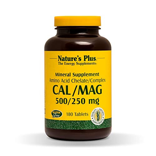 NaturesPlus CalMag - 500 mg Calcium 250 mg Magnesium 180 Vegetarian Tablets - Bone Health Support Supplement Promotes Heart Health - Gluten-Free - 180 Servings NaturesPlus CalMag - 500 mg Calcium 250 mg Magnesium 180 Vegetarian Tablets - Bone Health Support Supplement Promotes Heart Health - Gluten-Free - 180 Servings