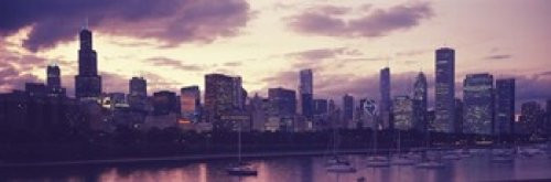 Buildings at the waterfront Lake Michigan Chicago Illinois USA Poster Print 36 x 12