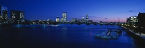 Posterazzi Buildings lit up at dusk Charles River Boston Massachusetts USA Poster Print 36 x 12 Posterazzi Buildings lit up at dusk Charles River Boston Massachusetts USA Poster Print 36 x 12