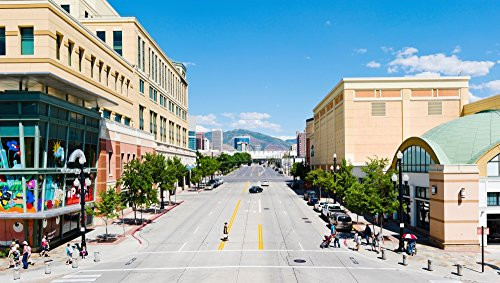 Posterazzi PPI138539L Gateway Shopping Center Downtown Salt Lake City Utah USA Poster Print 36 x 12