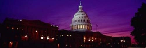 Posterazzi Low Angle View of a Government lit up at Twilight Capitol Building Washington DC USA Poster Print 36 x 12 Varies