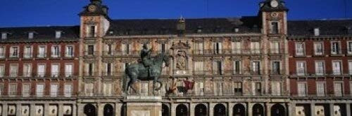 Posterazzi Statue In Front Of A Building Plaza Mayor Madrid Spain Poster Print 36 x 12
