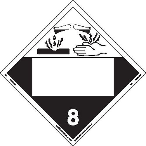 Labelmaster ZT4 Corrosive Hazmat Placard, Blank, Tagboard (Pack of 25)