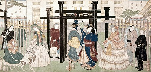 Japan Foreign Trade House Neuropean Ladies Entertain Japanese At A Foreign Trade House In Yokohama Japan Woodblock Print C1860 Poster Print by 18 x 24