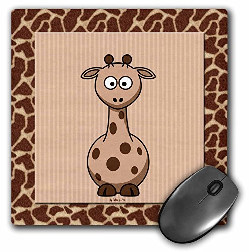 3dRose LLC 8 X 8 X 0.25 Inches Giraffe with Giraffe Print Mouse Pad (mp_21786_1)