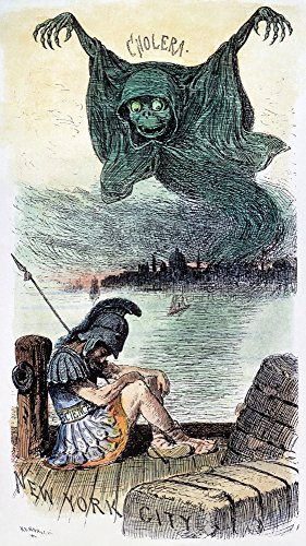 US Cartoon Cholera 1883 NIs This A Time For Sleep American Cartoon 1883 Urging More Vigilance And Action To Vanquish Public Health Diseases Such As Cholera Here Shown Arriving In New York City Harbor