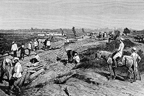 Trans Siberian Railway Nworkers Building The Trans Siberian Railway Russia Line Engraving Late 19Th Century Poster Print by 18 x 24