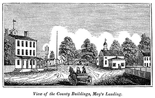New Jersey 1844 Nview Of The County Buildings At MayS Landing New Jersey Wood Engraving 1844 Poster Print by 18 x 24