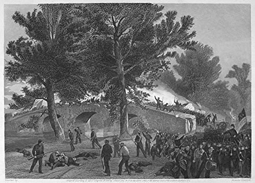 Civil War Antietam 1862 Ngallant Charge Of General BurnsideS Division At The Bridge At Antietam Maryland 17 September 1862 Steel Engraving 19Th Century Poster Print by 18 x 24