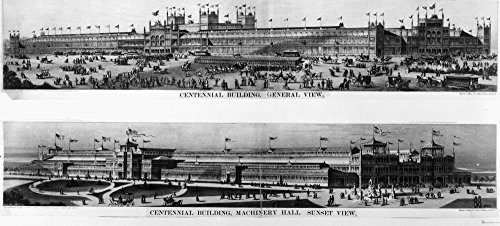 Centennial Expo 1876 Ngeneral View Of The Centennial Building Top And Machinery Hall At The Centennial Exposition Philadelphia 1876 Contemporary Wood Engraving Poster Print by 18 x 24