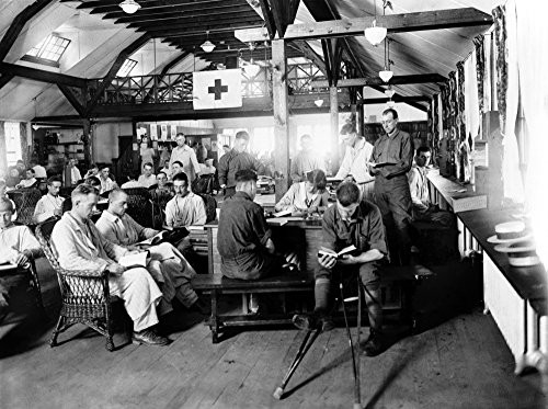 War Library C1918 NuS World War I Soldiers Reading In The War Library Service Section Of The Red Cross Building At Walter Reed Hospital Washington DC C1918 Poster Print by 18 x 24 War Library C1918 NuS World War I Soldiers Reading In The War Library Service Section Of The Red Cross Building At Walter Reed Hospital Washington DC C1918 Poster Print by 18 x 24