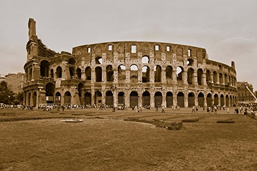 Sepia image of the Colosseum or Roman Coliseum originally the Flavian Amphitheatre an elliptical amphitheatre in the centre of the city of Rome the largest ever built in the Roman Empire Rome Italy Eu