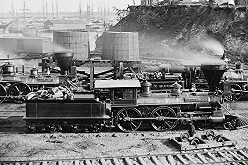 City Point Va Gen J C Robinson and other locomotives of the US Military Railroad Photograph from the main eastern theater of war the siege of Petersburg June-1864-April 1865 Poster Print by unknown 1
