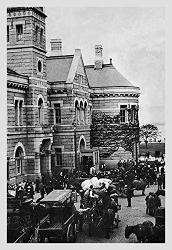 Immigrants arriving at the Immigrationcenter Barge Office Battery Harbor New York This center was replaced in 1892 by Ellis Island as the port of entry for immigrants Poster Print by unknown 18 x 24