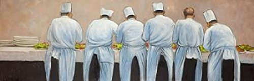 Posterazzi Cooks Chefts Working Together Poster Print by Atelier B Art Studio 12 x 36