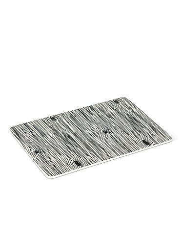 Abbott Collection 1227-NATURE/2416 Rectangle Wood Grain Serving Board, 9", Black/White